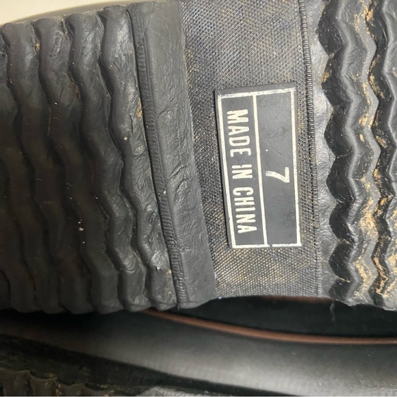 Womens Leather Duck Boots Rubber Size 7 Black Brown Lace up Thermolite Smiths - Picture 11 of 16